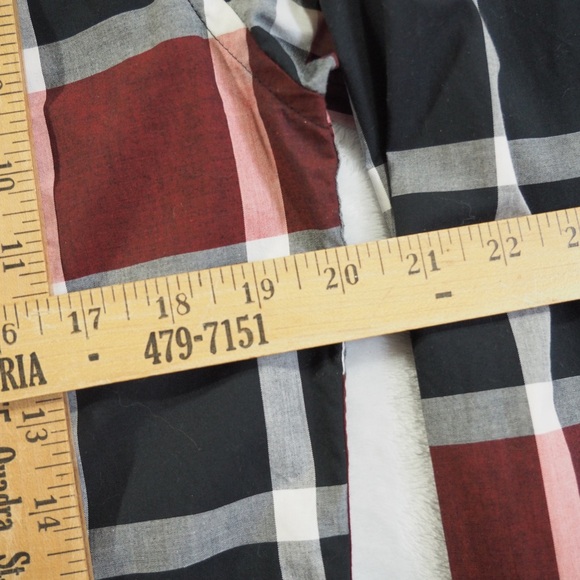 Au Noir Sz 4 Men's Red and Black Plaid Casual Flip Cuffs 100% Cotton - Picture 12 of 13